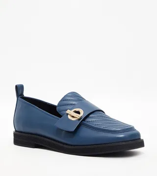 KRISSA Quilted Square Toe Loafers