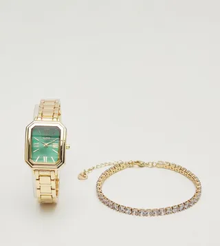 THUNAD Watch and Embellished Bracelet Set