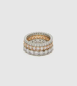 UNIAWEN Pack of 3 Stone Embellished Rings