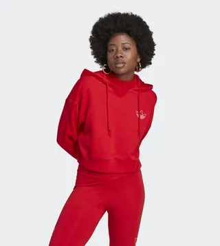 Logo Printed Cropped Hoodie