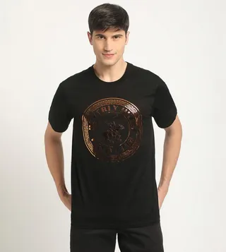 Logo Embossed Crew Neck T-Shirt