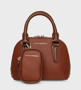 BWANDA Textured Satchel Bag with Pouch