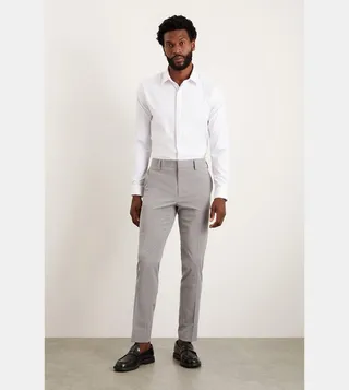 Skinny Fit Light Grey Suit Trousers
