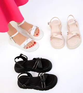 Embellished Chunky Platform Sandals