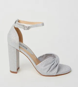 Tiki Twist Front Sparkle High Block Heeled Sandals