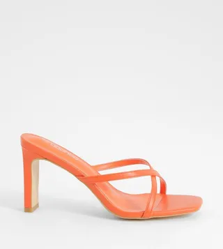 Crossover Strap Heeled Mules