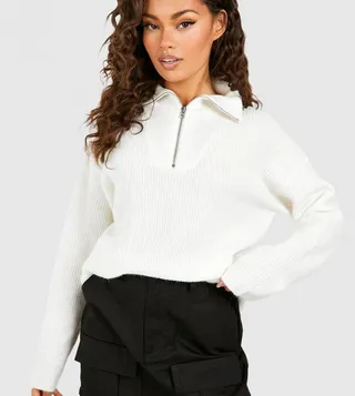 Soft Knit Funnel Neck Jumper