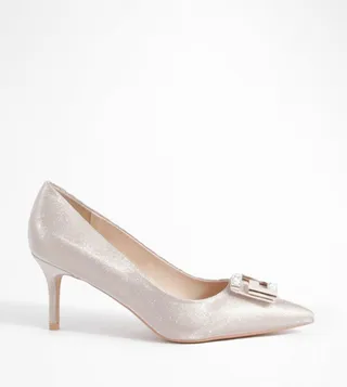 Metal Trim Shimmer Court Shoes