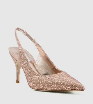 CAPTIVATING Embellished Sling Back Heeled Sandals