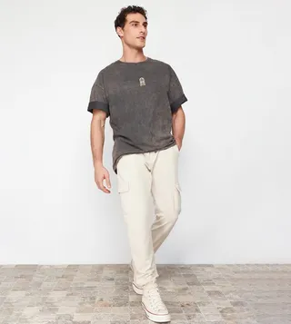 Solid Drawstring Waist Joggers
