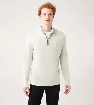 Zip Front Long Sleeves Sweater