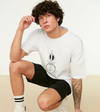 Relaxed Fit Crew Neck  Printed T-Shirt