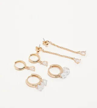 LAGRIMITAS Multipack Gold-Tone Earrings