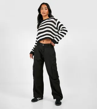 Petite Straight Leg Twill Cargo Trousers