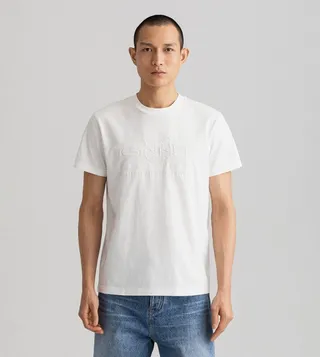 Tonal Archive Shield Logo Embossed T-Shirt