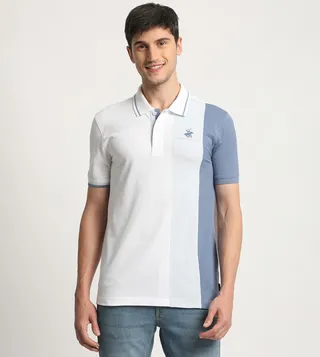 Color Block Short Sleeves Polo T-Shirt