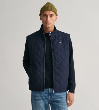 Quilted Logo Detail Windcheater Vest