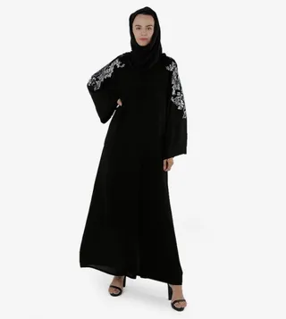 Printed Long Sleeves Round Neck Abaya
