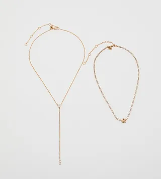BLOSSOMDRIP Pack of 2 Embellished Necklaces