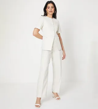 High Waist Boucle Trousers