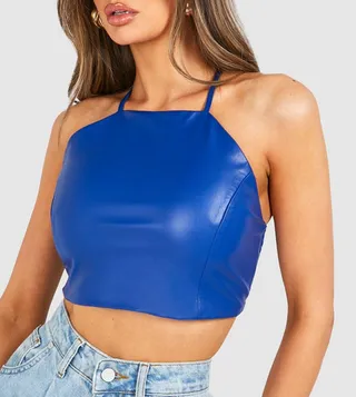 Faux Leather Halter Top