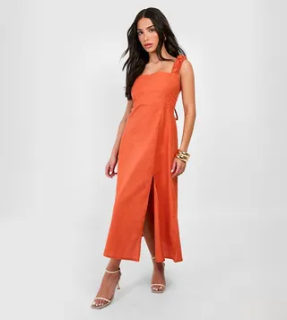 Petite Linen Midaxi Dress
