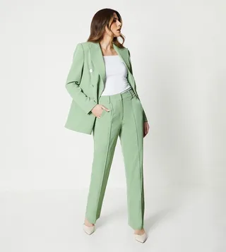 Premium Seam Detail Wide Leg Trousers