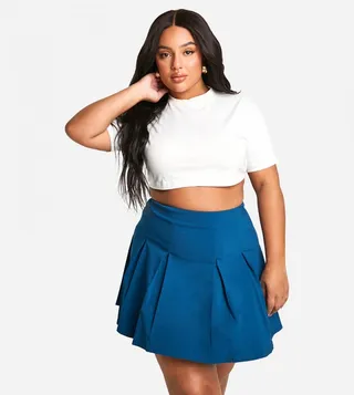 Curve Bengaline Pleated Skater Skirt