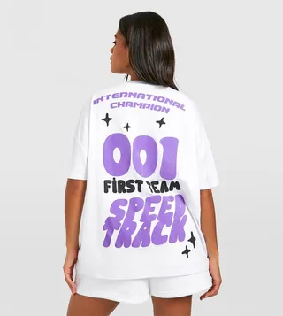 Motorsport Back Printed Oversized T-Shirt