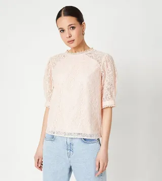 Short Sleeves Lace Top