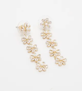 MASHAN Embellished Drop Earrings