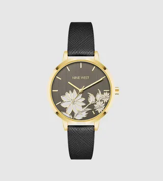 Floral Patterned Analog Watch