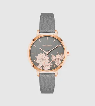 Floral Patterned Analog Watch