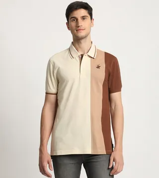 Color Block Short Sleeves Polo T-Shirt