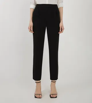 Petite Tailored High Waist Slim Fit Trousers