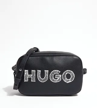 Textured Logo Detail Crossbody Bag