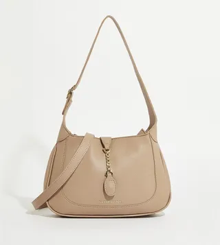 Textured Logo Detail Shoulder Bag