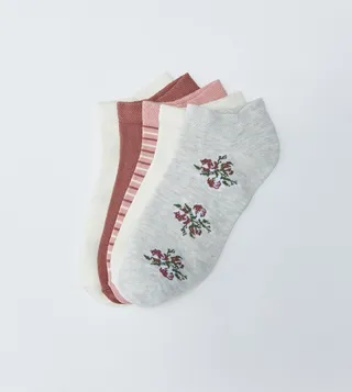 Pack of 5 Patterned Ankle Socks 