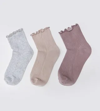 Pack of 3 Solid Crew Socks