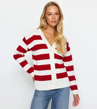 Striped Long Sleeves Cardigan