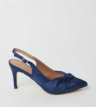 Ember Satin Knot Detail Slingback Court Shoes