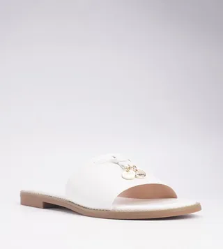 WOLLON Charm Detail Flat Sandals