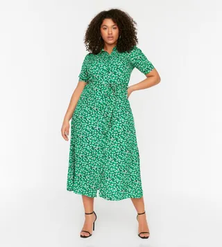 Belted Woven Shirt Dress