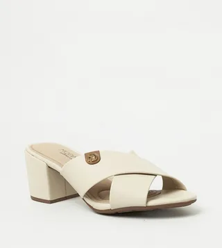 PIOTR Criss-Cross Block Heel Sandals