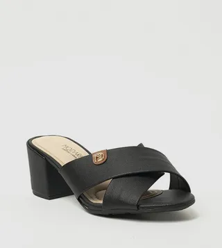 FINTAN Criss-Cross Block Heel Sandals