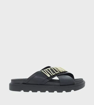 GIAVANNA Metal Accent Flatform Sandals