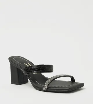 SALMA Embellished Block Heel Sandals