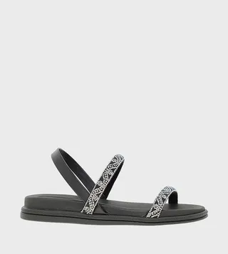 SELENA Embellished Flat Sandals