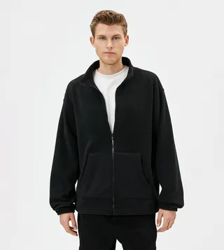 Zippered Long Sleeves Plush Jacket