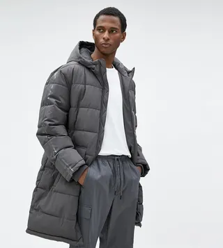 Zippered Hooded Long Puffer Jacket